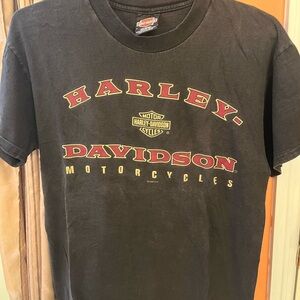 Harley-Davidson Black T-Shirt with Red and Yellow Logo